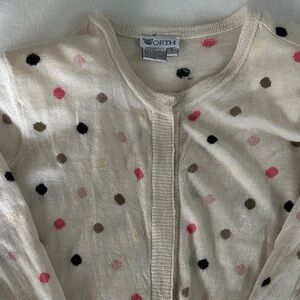 Worth Cream Cardigan with Multicolor Dots S